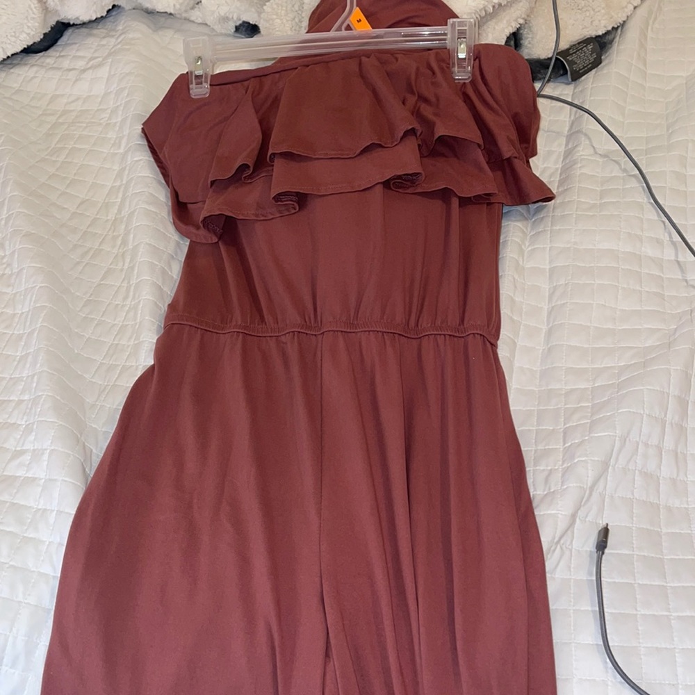 Pink tube top jumpsuit